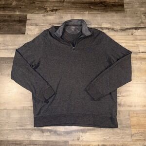 Polo Ralph Lauren Quarter Zip Pullover Gray Pony Logo XL Men Cotton